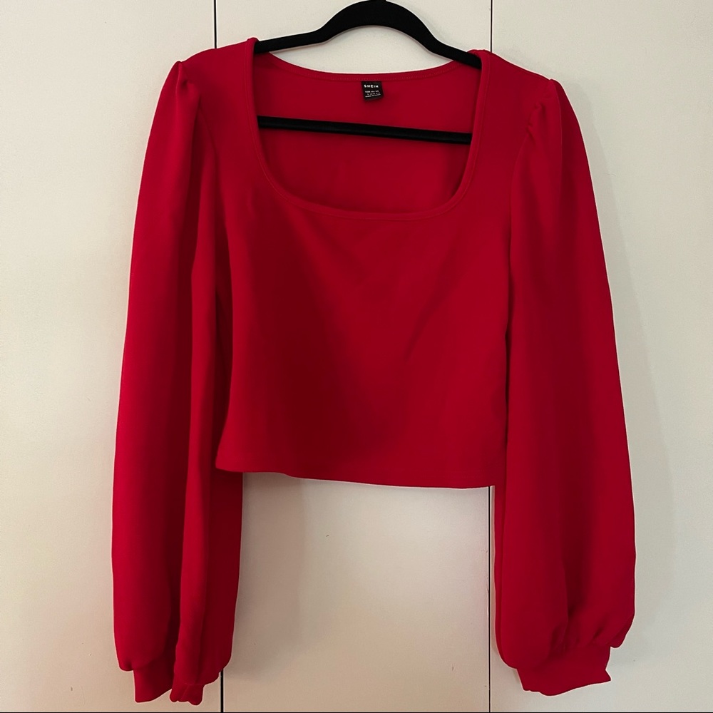 CROPPED shein long sleeve blouse